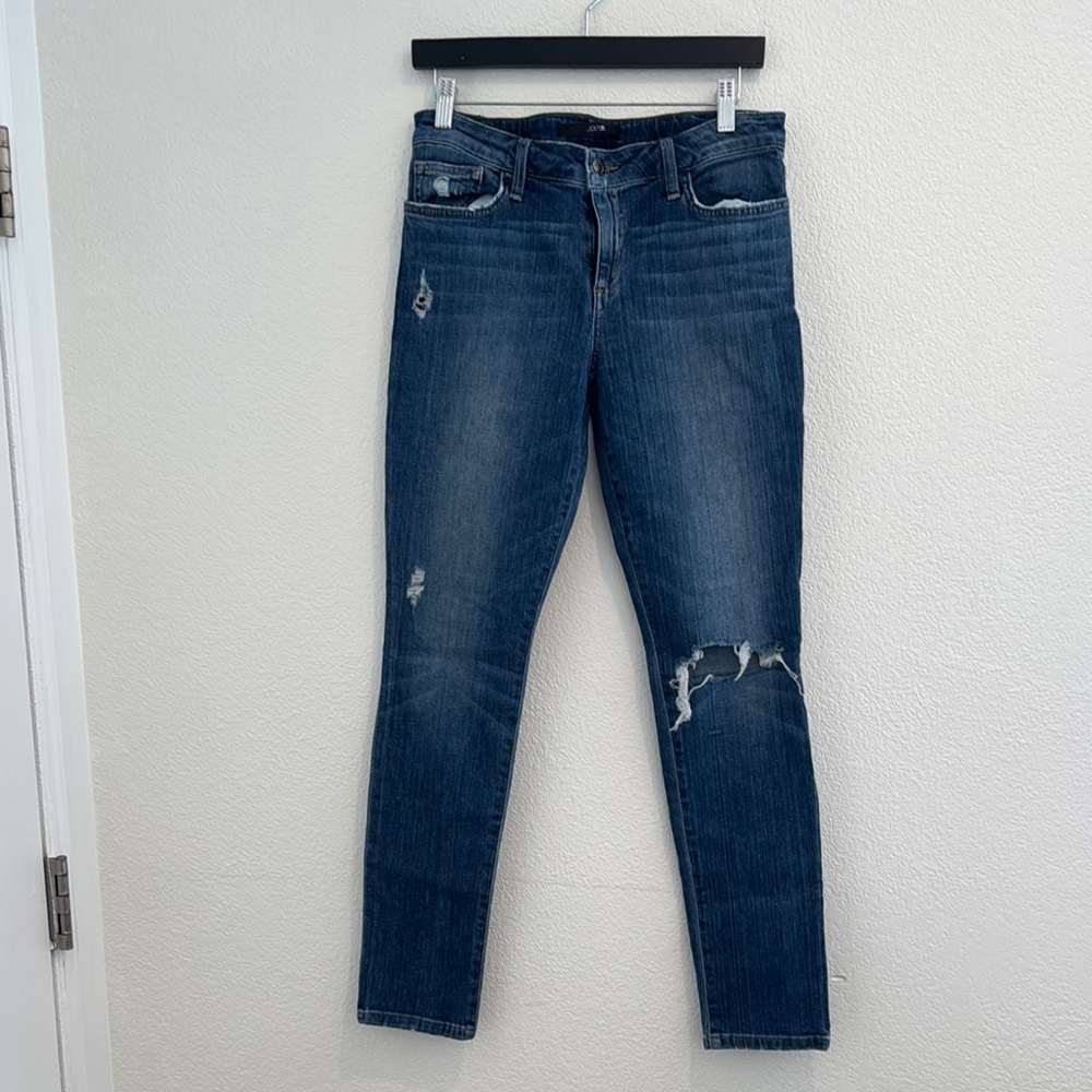 Joe's Jeans - Distress Tapered Leg Jeans - Dark Denim - Size 29